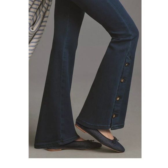 Anthropologie Pilcro high waist bootcut. Flared with button detail on leg. 28 - Picture 2 of 9